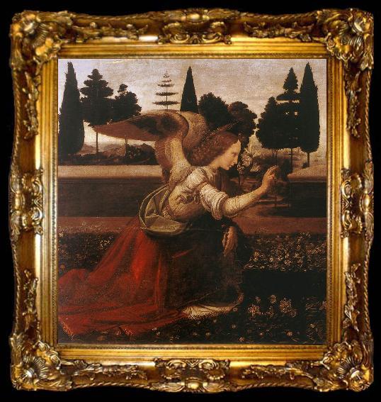 framed  LEONARDO da Vinci Annunciation (detail) dg, ta009-2